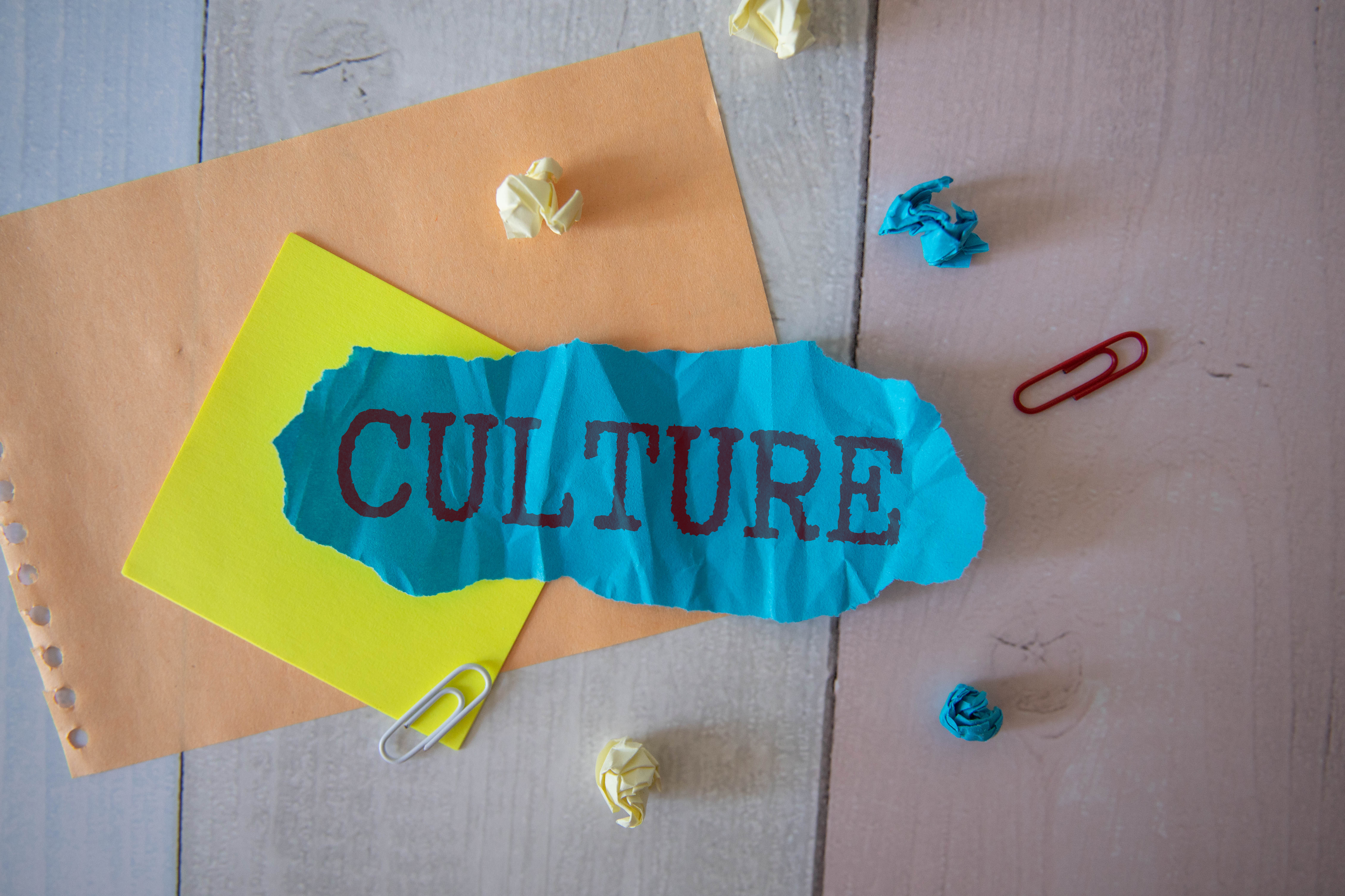 CULTURE word written on wood block.